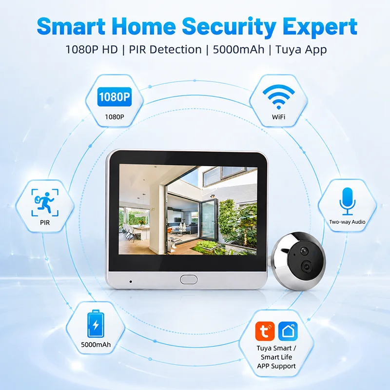 3MP Wireless Digital Door Eye  - đánh giá và giá Home Security Front Door Camera