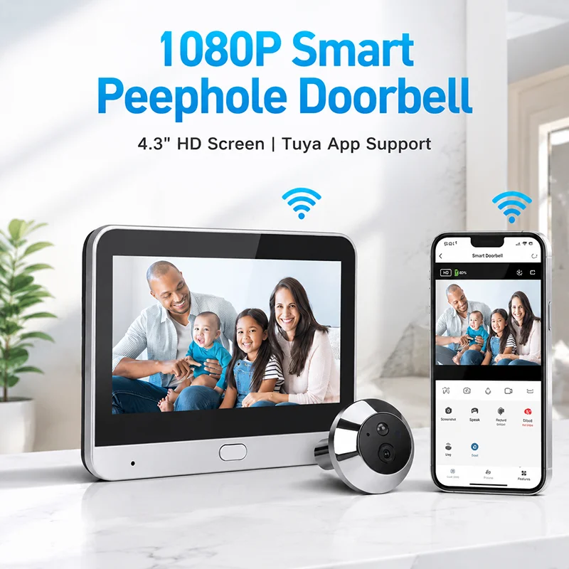 3MP Wireless Digital Door Eye  - đánh giá và giá Home Security Front Door Camera